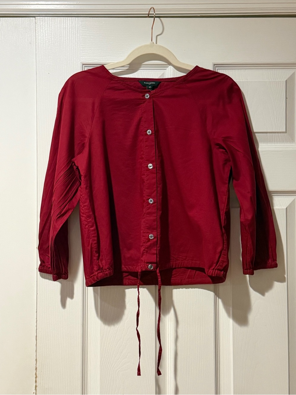 Banana Republic Factory Deep Red Button-Back Blouse